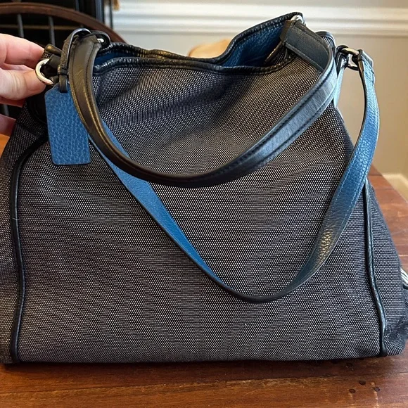 Vintage Coach Edie Horse and Carriage Bag black and blue - Picture 2 of 8